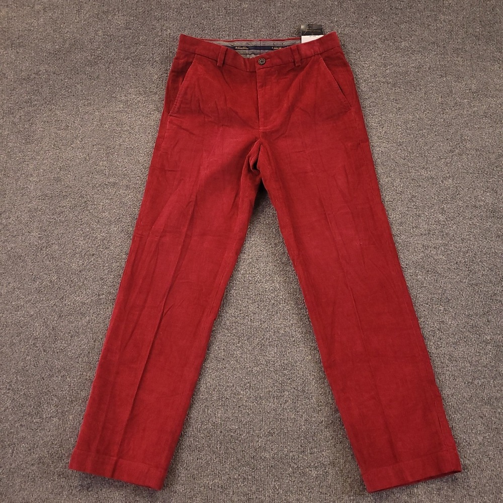 NWT Brooks Brothers Clark Corduroy Pants 31X30 Burgandy‎ Mid Rise Straight